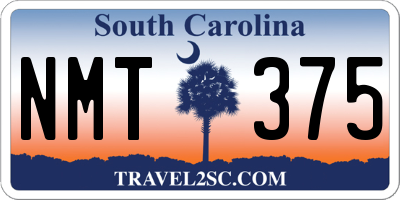 SC license plate NMT375