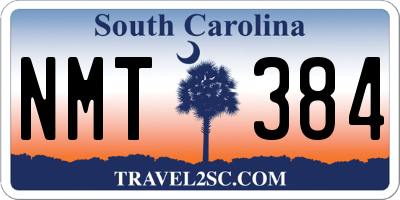 SC license plate NMT384