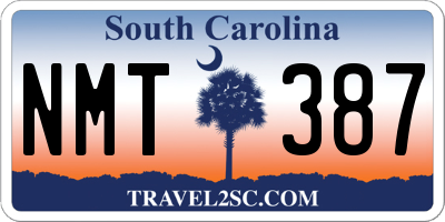 SC license plate NMT387