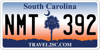 SC license plate NMT392