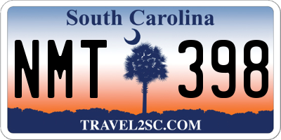SC license plate NMT398
