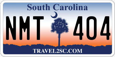SC license plate NMT404