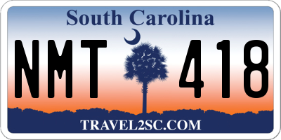 SC license plate NMT418