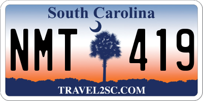 SC license plate NMT419