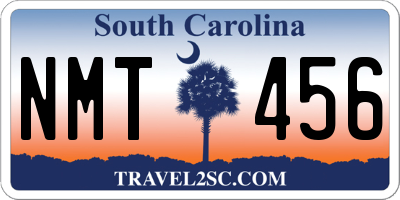 SC license plate NMT456