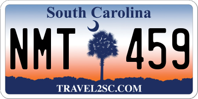 SC license plate NMT459