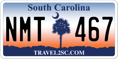 SC license plate NMT467