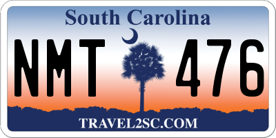 SC license plate NMT476