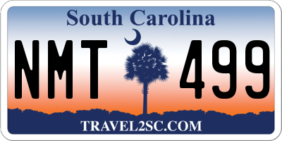 SC license plate NMT499
