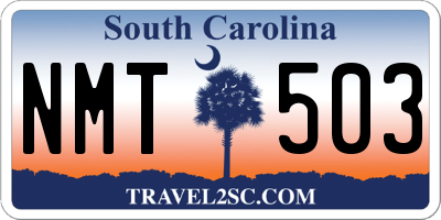 SC license plate NMT503