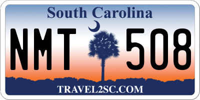 SC license plate NMT508