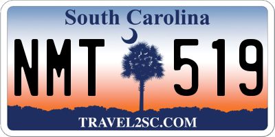 SC license plate NMT519