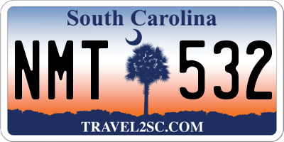 SC license plate NMT532