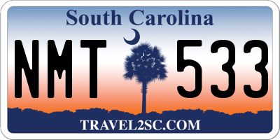 SC license plate NMT533