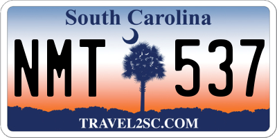 SC license plate NMT537