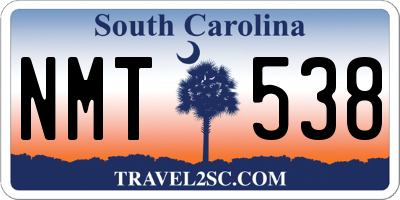 SC license plate NMT538