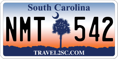 SC license plate NMT542