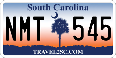 SC license plate NMT545