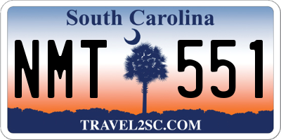 SC license plate NMT551