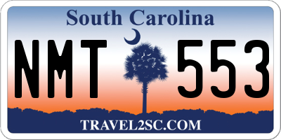 SC license plate NMT553