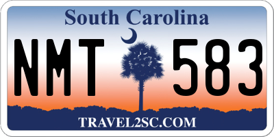 SC license plate NMT583
