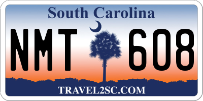 SC license plate NMT608