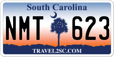 SC license plate NMT623