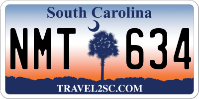 SC license plate NMT634