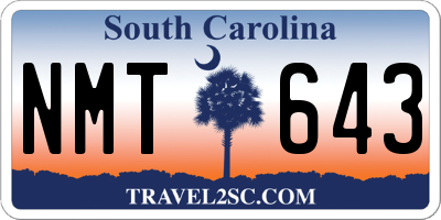 SC license plate NMT643