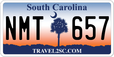SC license plate NMT657