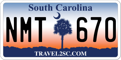 SC license plate NMT670