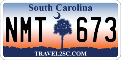 SC license plate NMT673