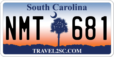 SC license plate NMT681