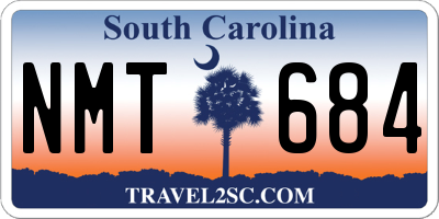 SC license plate NMT684