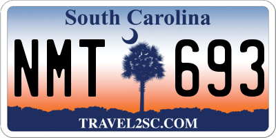 SC license plate NMT693