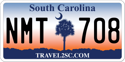 SC license plate NMT708