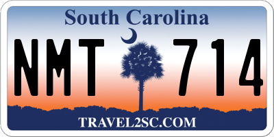 SC license plate NMT714