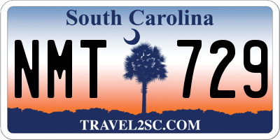 SC license plate NMT729