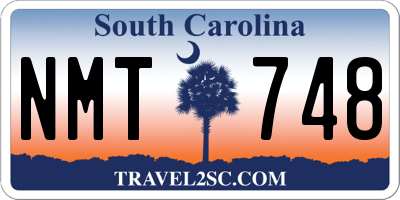 SC license plate NMT748