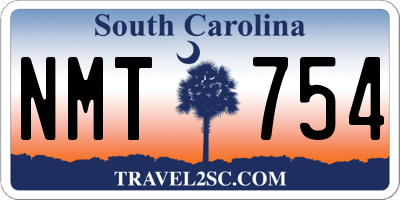 SC license plate NMT754