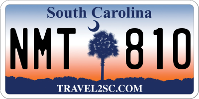 SC license plate NMT810