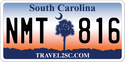 SC license plate NMT816