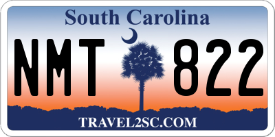 SC license plate NMT822