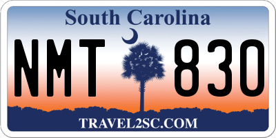 SC license plate NMT830