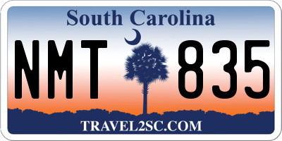 SC license plate NMT835