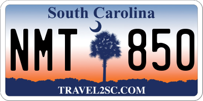 SC license plate NMT850