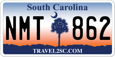 SC license plate NMT862
