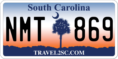SC license plate NMT869