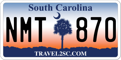 SC license plate NMT870