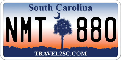 SC license plate NMT880